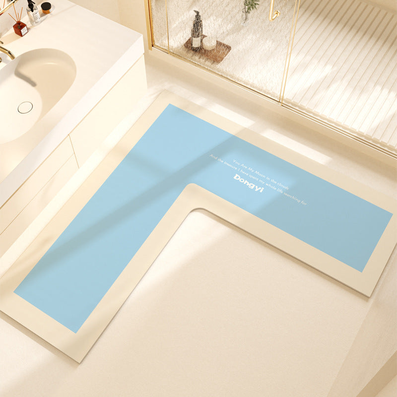 L-Shaped Soft Bath Mat
