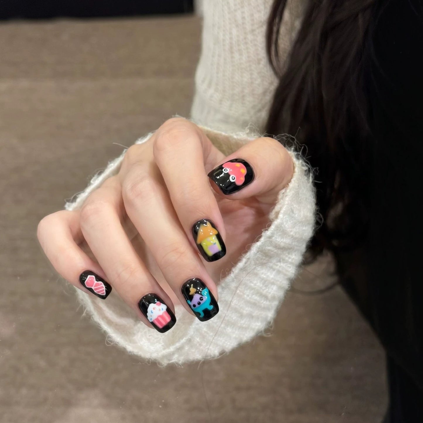 Whimsical Cartoon-Themed Press-On Nail Set Acalora