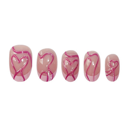 Artistic Heart Design Press-On Nails Acalora