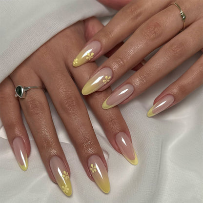 Vibrant Floral Decorative Press-On Nail Set Acalora