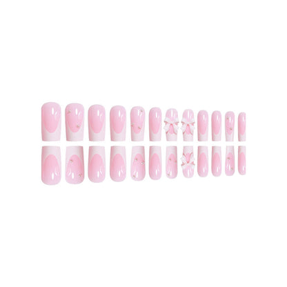 Decorative Press-On Nails with Bow Accents Acalora