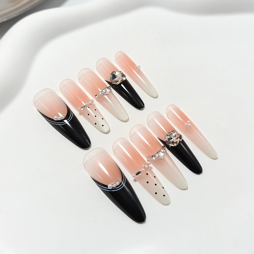 Artificial nails in elegant design with glittering decorations Acalora