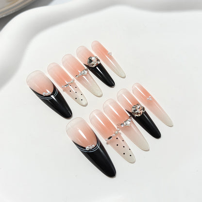 Artificial nails in elegant design with glittering decorations Acalora