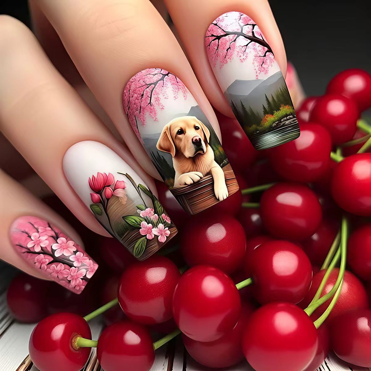 Artistic Pet-Themed 3D Nail Art Acalora