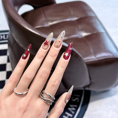 Star-Accent Press-On Nail Set Acalora