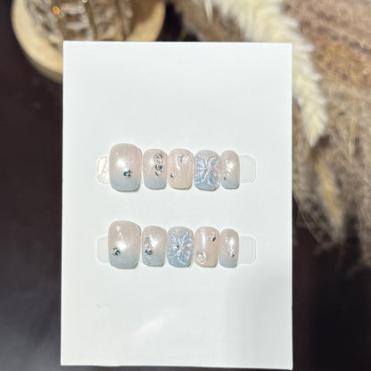 Decorative Press-On Nail Art Set with Crystal Accents Acalora
