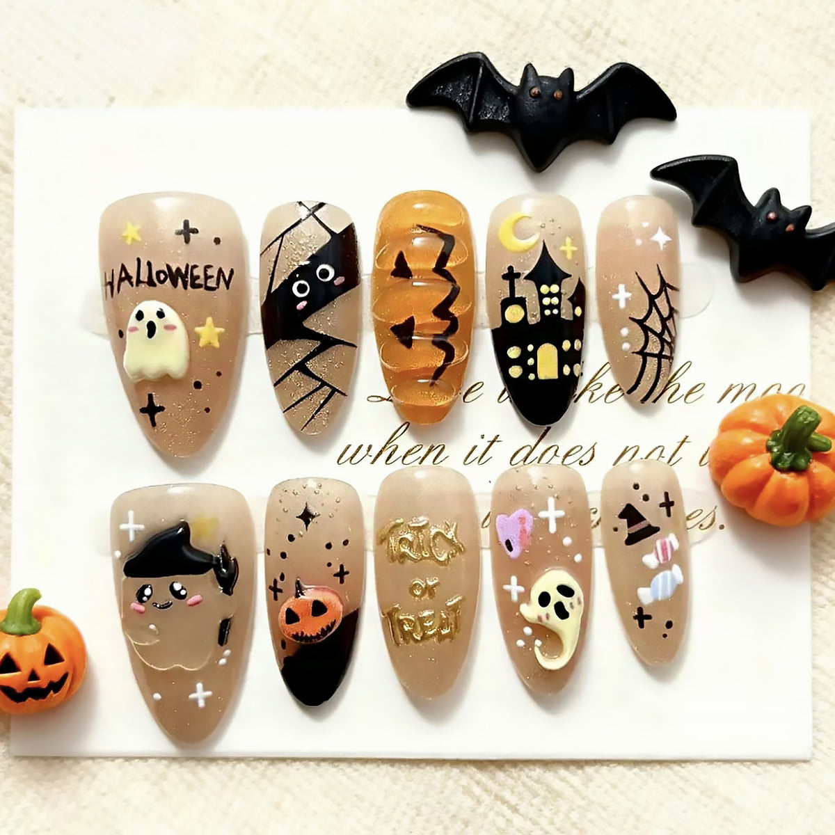 Halloween-Themed Press-On Nail Set Acalora