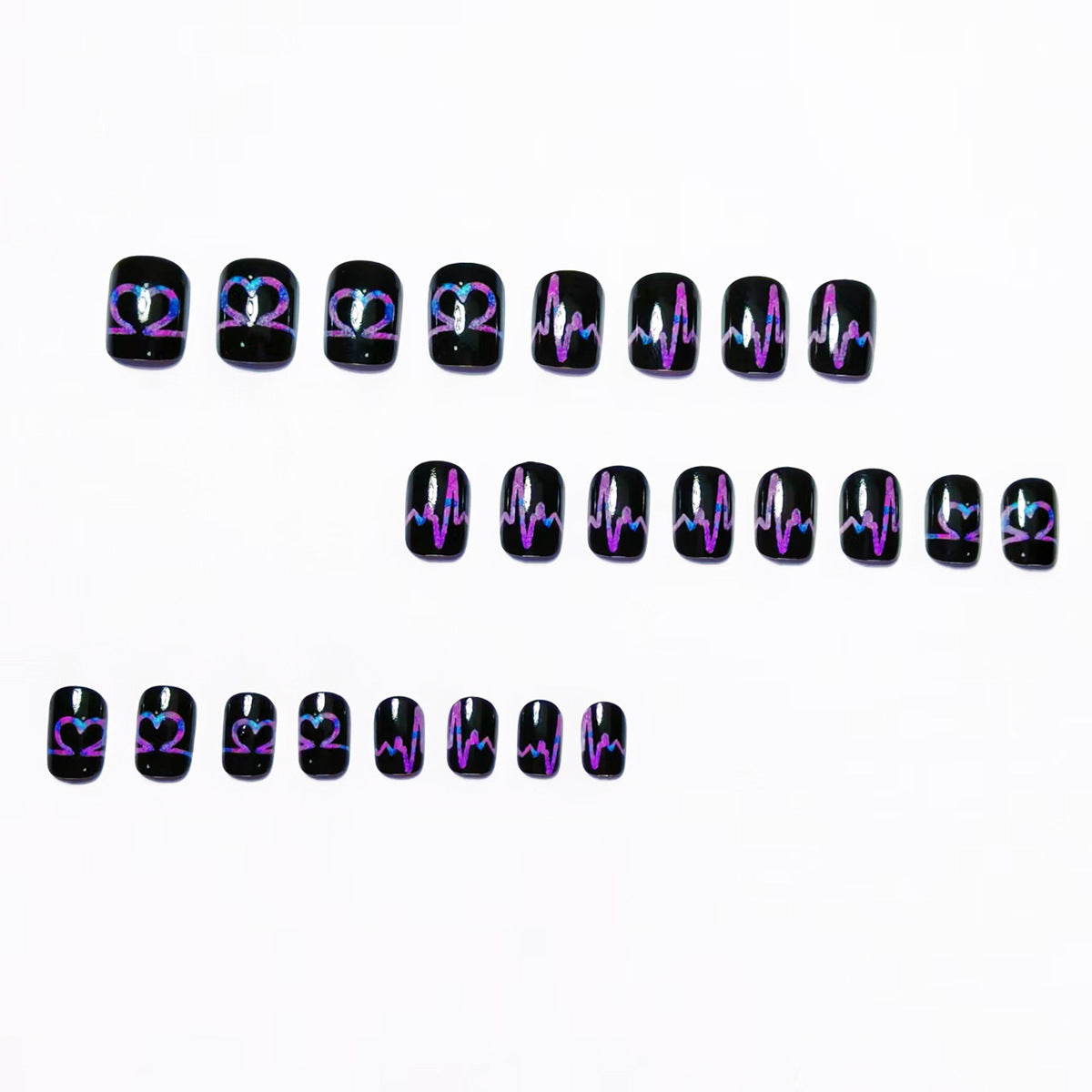 Heartbeat-Themed Nail Art Acalora