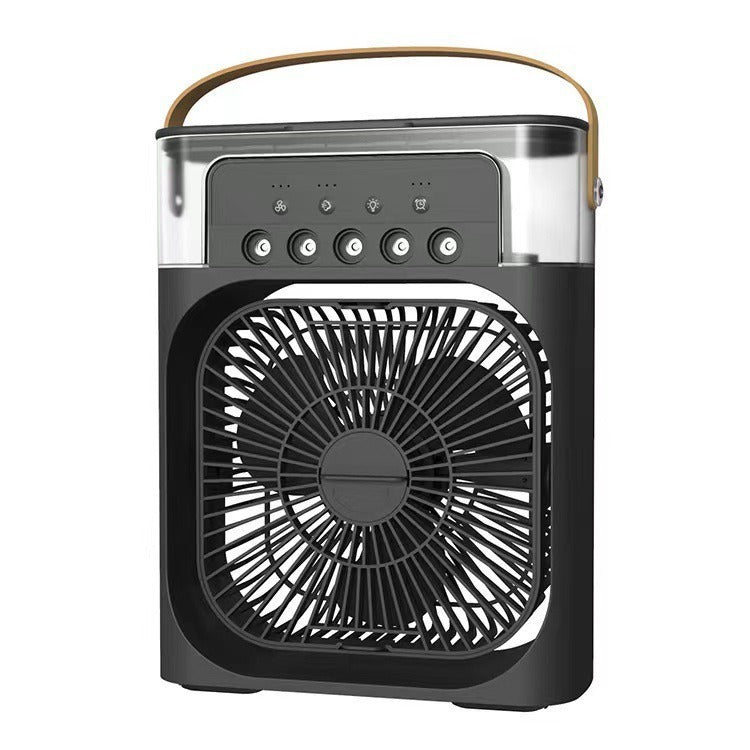 Unisex nano portable air cooler and fan with water tank and mist function as well as leather carrying handle Brehn