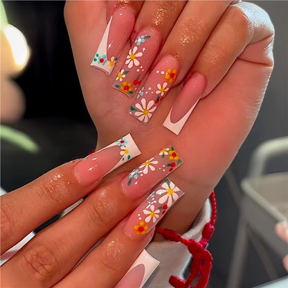 Floral Acrylic Nail Art Acalora