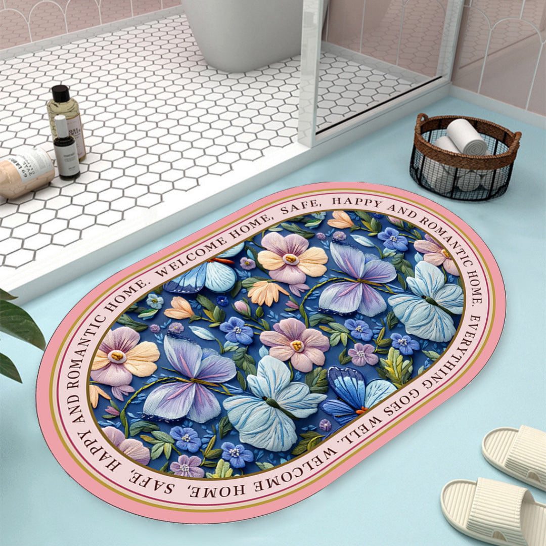 Floral Design Bath Mat