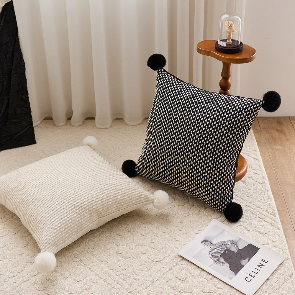 Decorative Pom-Pom Throw Pillow