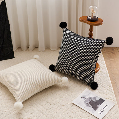 Decorative Pom-Pom Throw Pillow