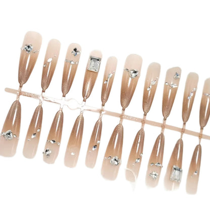 Acrylic nail set with glamorous 3D rhinestone applications Acalora