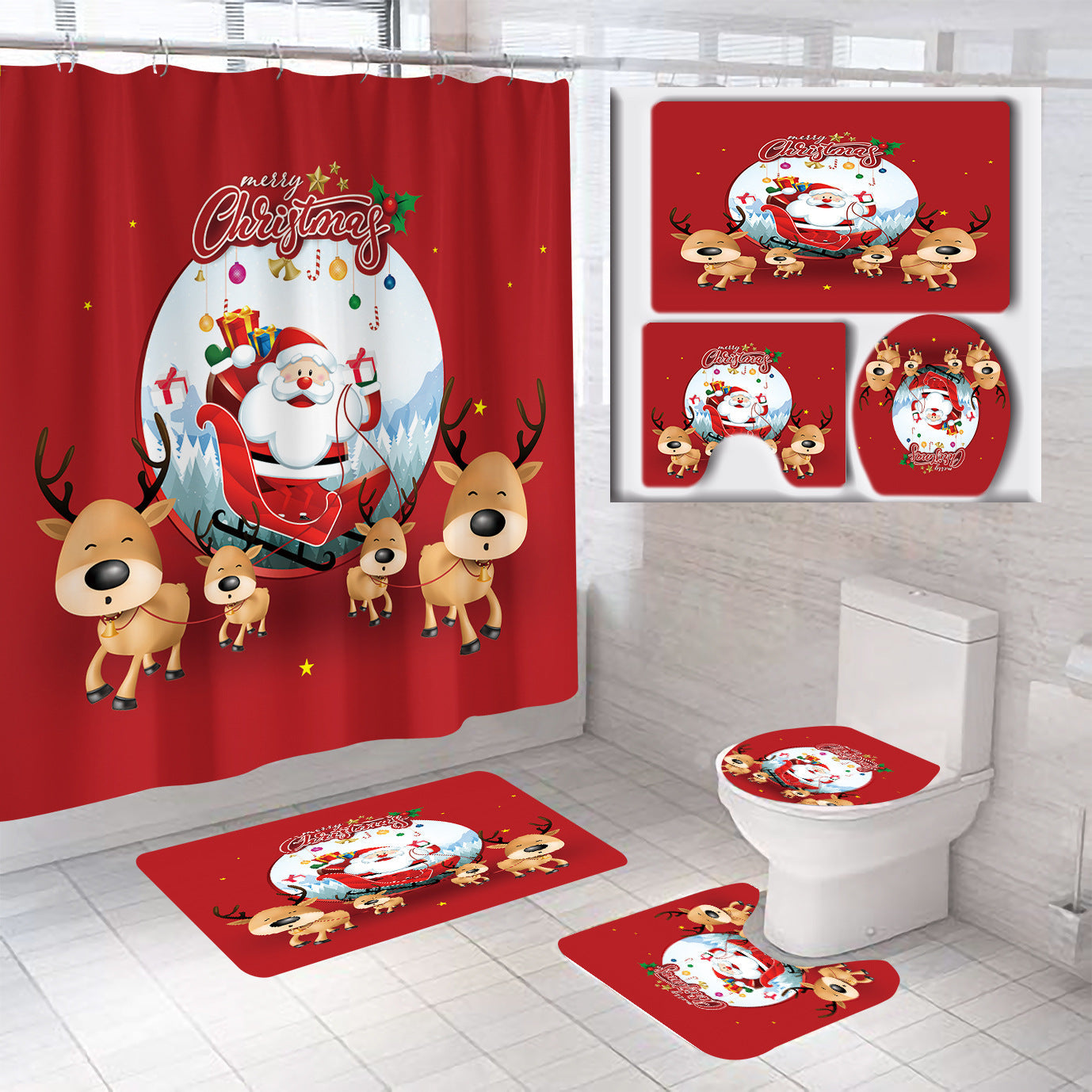 Festive Christmas Bathroom Set