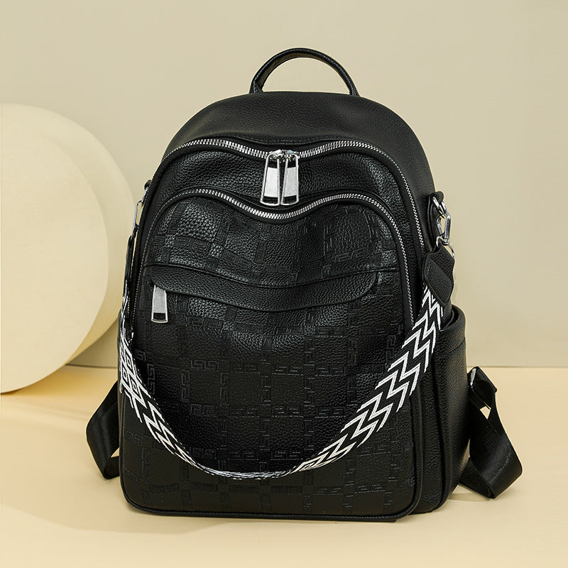 Versatile Textured Backpack with Multiple Compartts Acalora