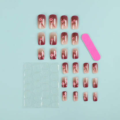 Artificial nails set with floral accents Acalora