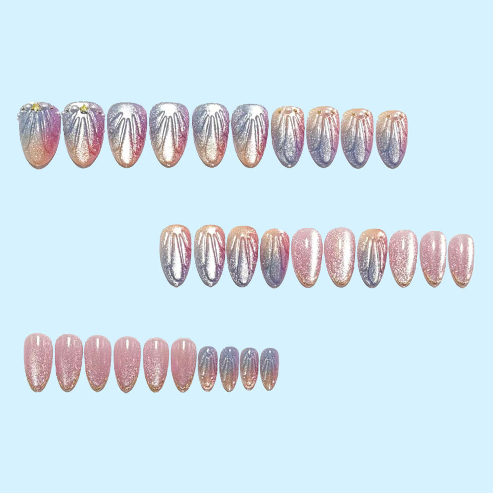 Artificial nails with glitter accents and elegant decorations Acalora