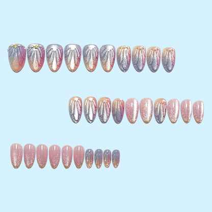 Artificial nails with glitter accents and elegant decorations Acalora