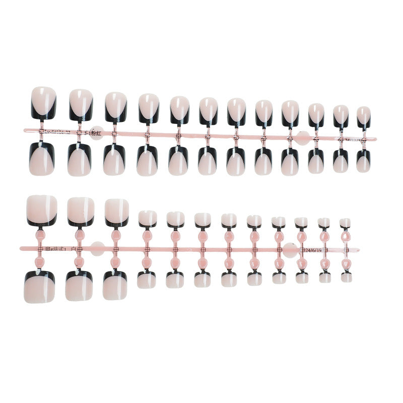 Elegant Press-On Nail Set with Unique Ombre Design Acalora