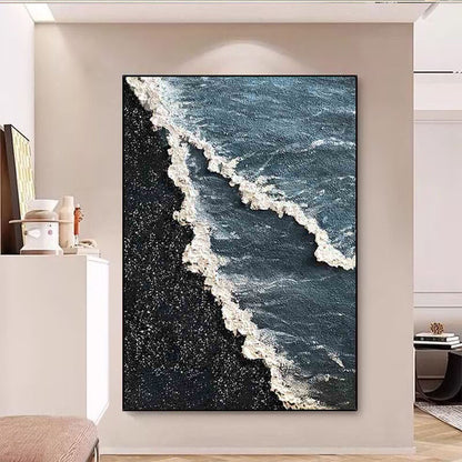 Coastal Wave Textured Canvas Artwork