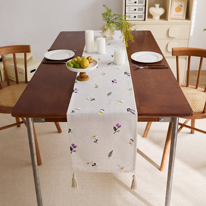Elegant Tassel Trim Tablecloth
