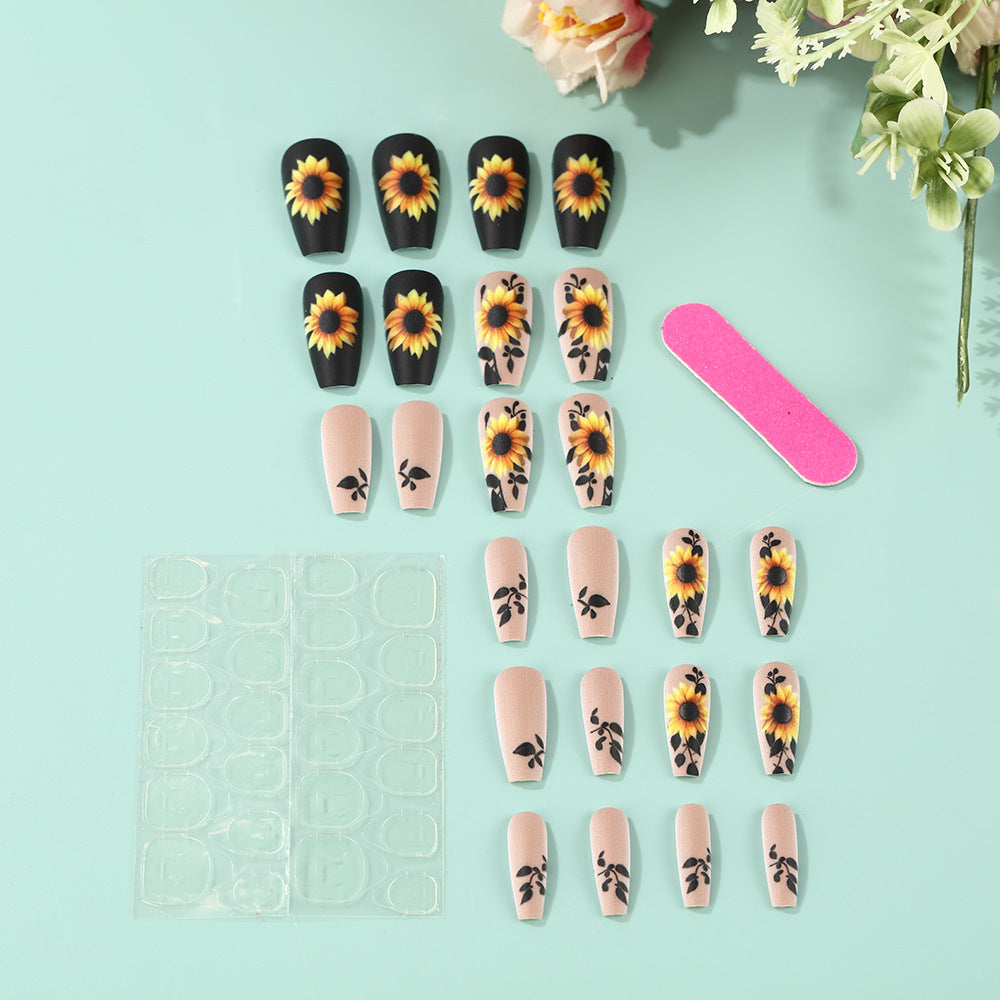 Artificial nails with sunflower motif Acalora