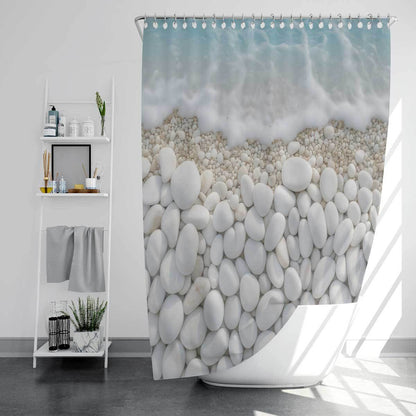 Coastal-Inspired Artistic Shower Curtain