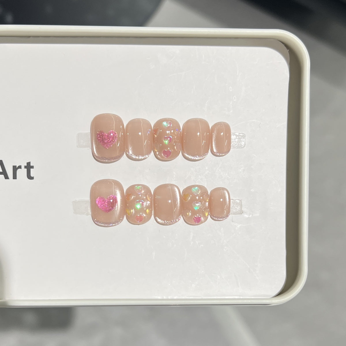 Heart-Accent Press-On Nail Set Acalora