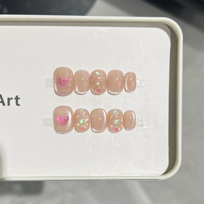 Heart-Accent Press-On Nail Set Acalora