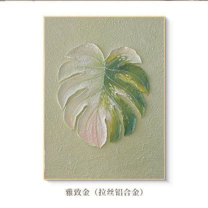 Textured Botanical Leaf Wall Art