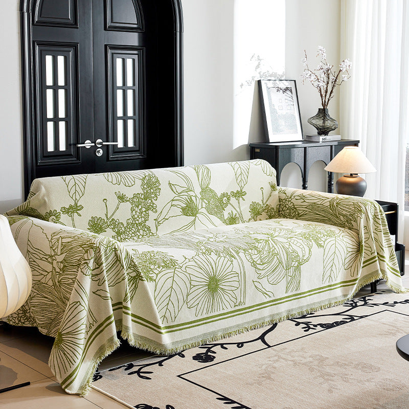 Artistic Floral Print Sofa Throw Blanket