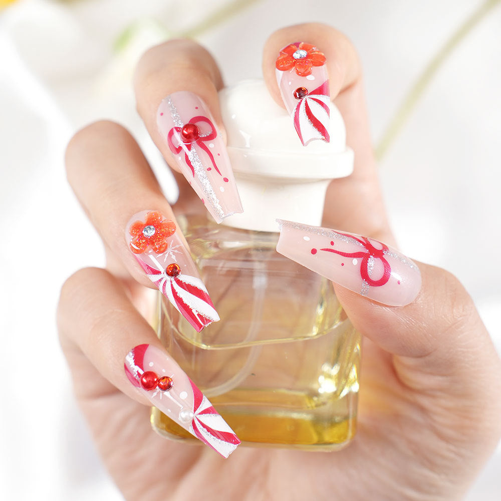 Decorative Floral Nail Tips Acalora