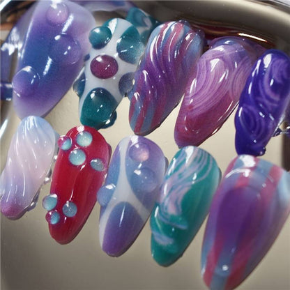 Artistic Cartoon-Themed Press-On Nail Art Set Acalora
