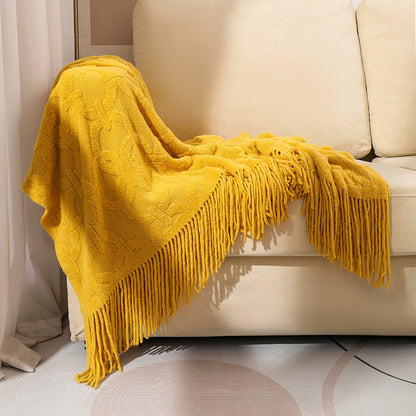 Decorative Fringe Throw Blanket