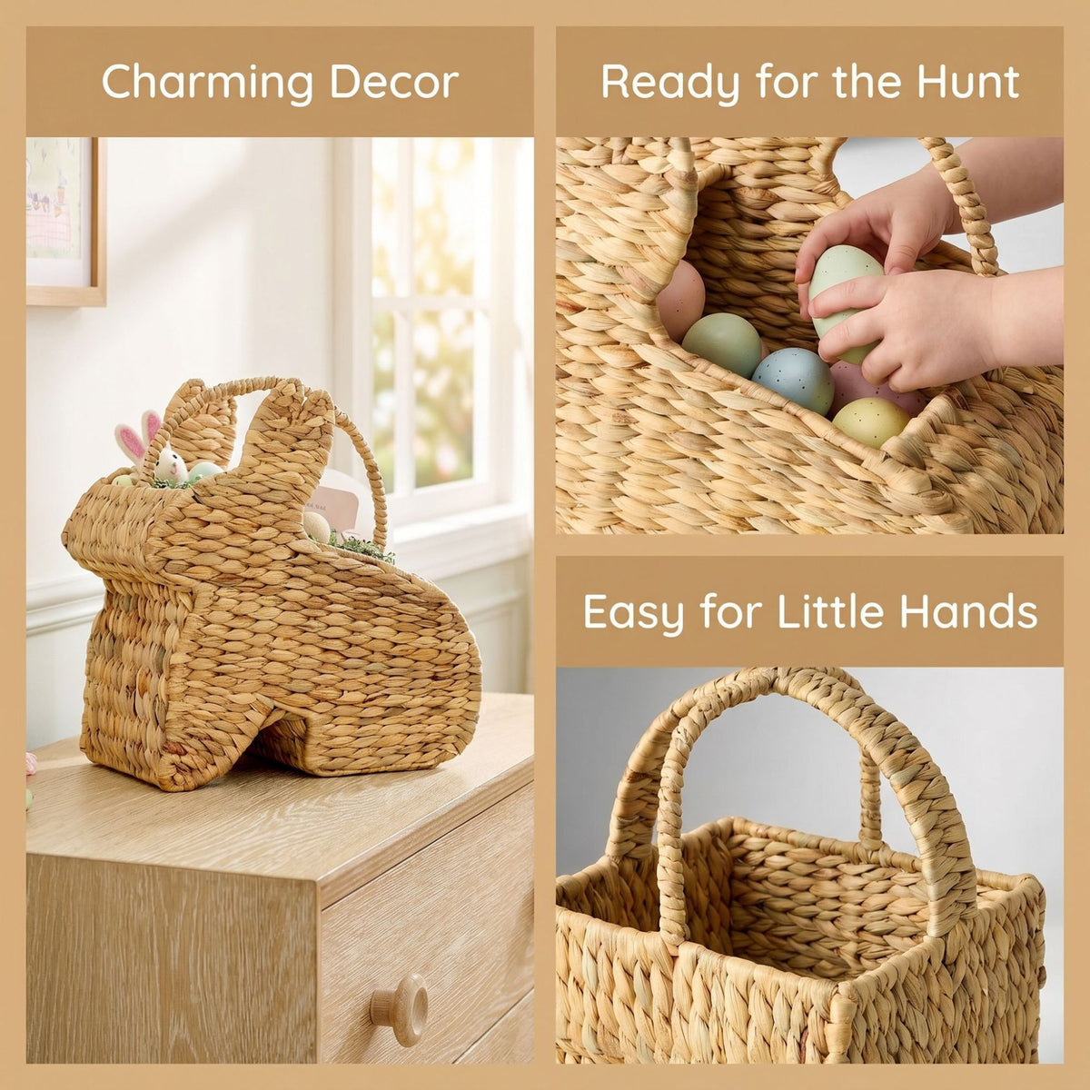 Playful Easter basket in bunny design Acalora