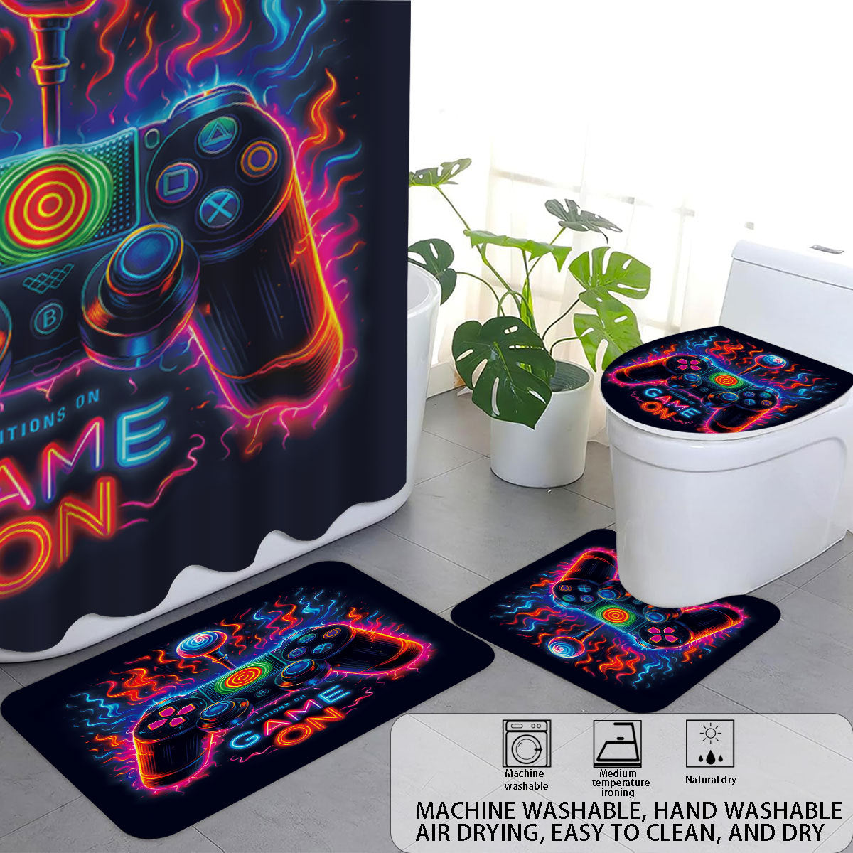 Digital Dragonfly-Themed Bathroom Set