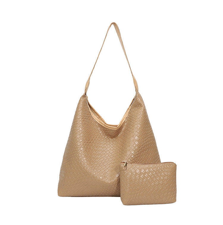 Sleek Textured Leather Hobo Handbag Acalora