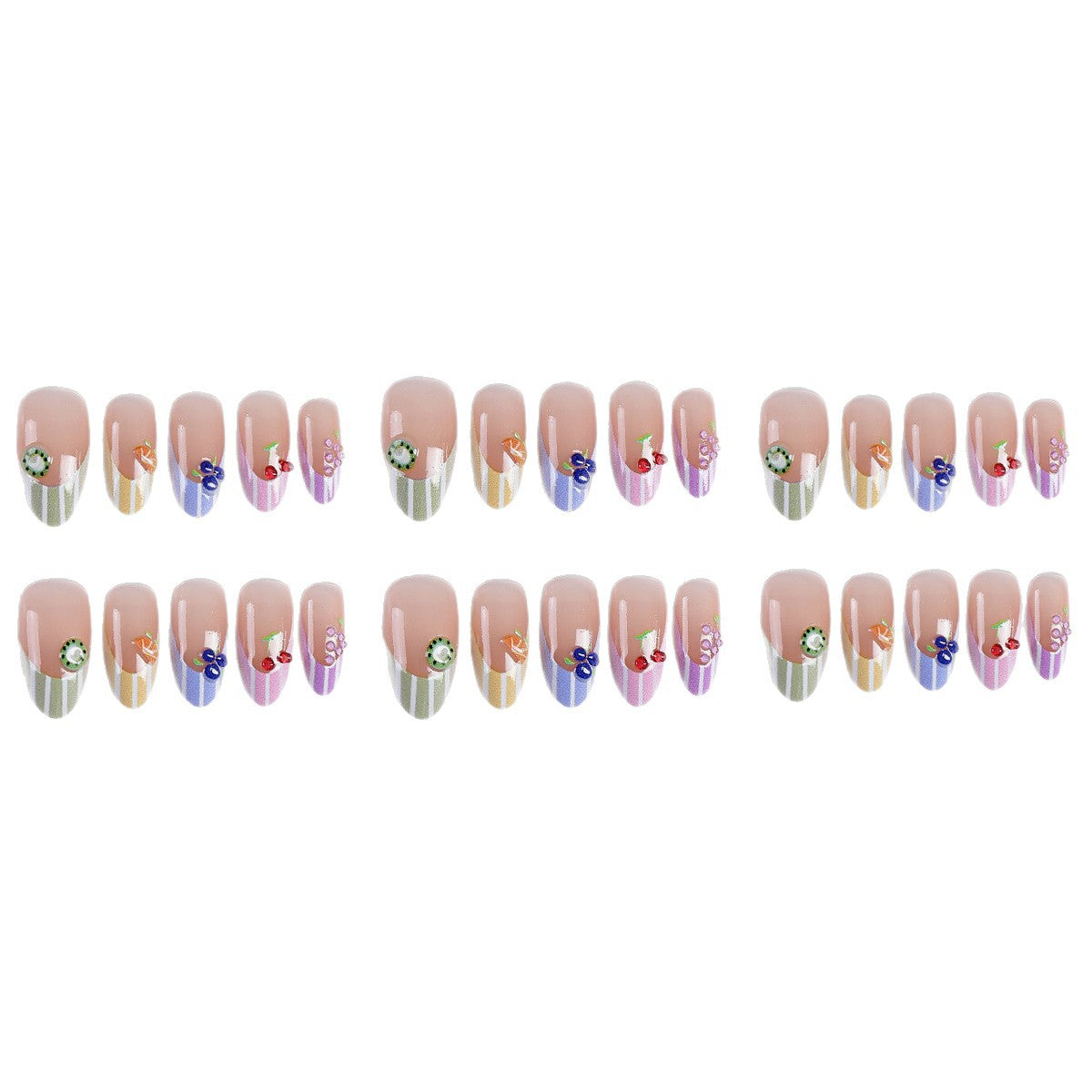 Decorative Fruit-Themed Press-On Nails Acalora