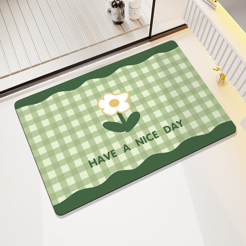 Cheerful Floral Design Indoor Area Mat Acalora