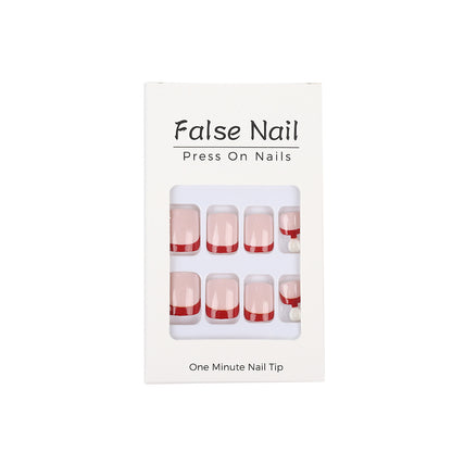 Acrylic nails in elegant design with tip decoration Acalora