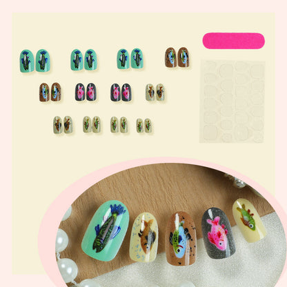 Creative Press-On Nail Art Set with Unique Insect Designs Acalora