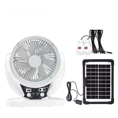 Unisex nan portable solar fan and lighting set with rechargeable battery and USB charging function Brehn