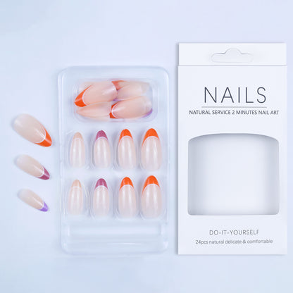 Artificial nails with modern gradient and graphic accents Acalora