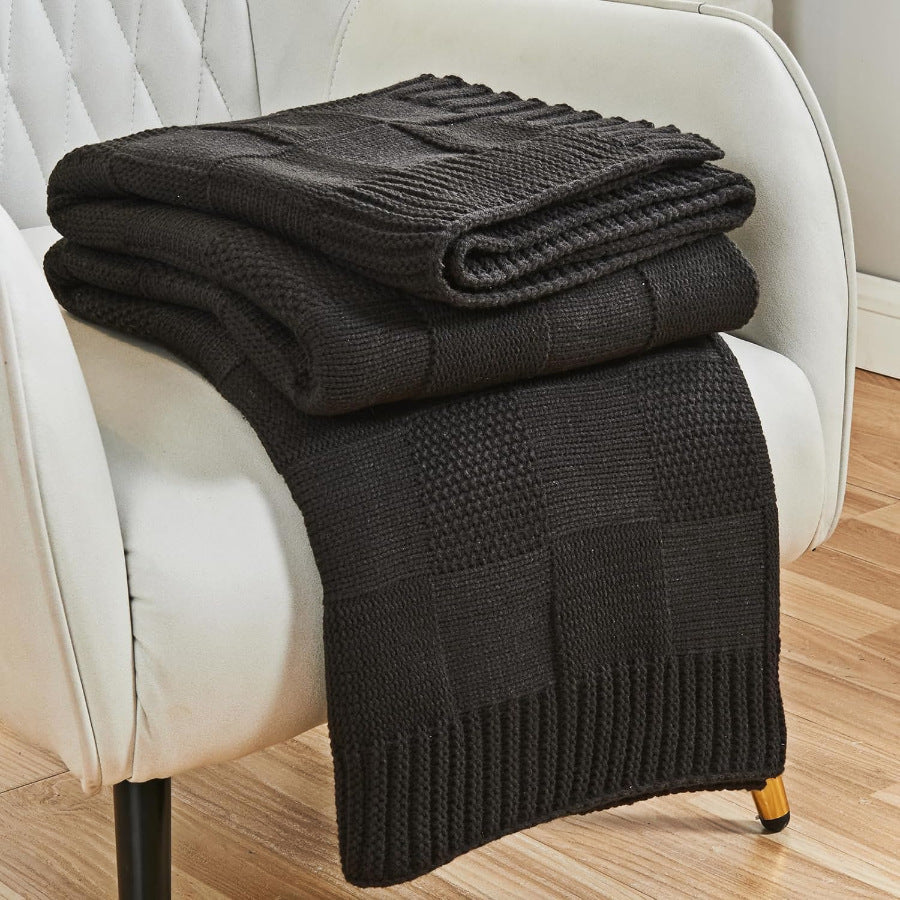 Textured Knit Throw Blanket