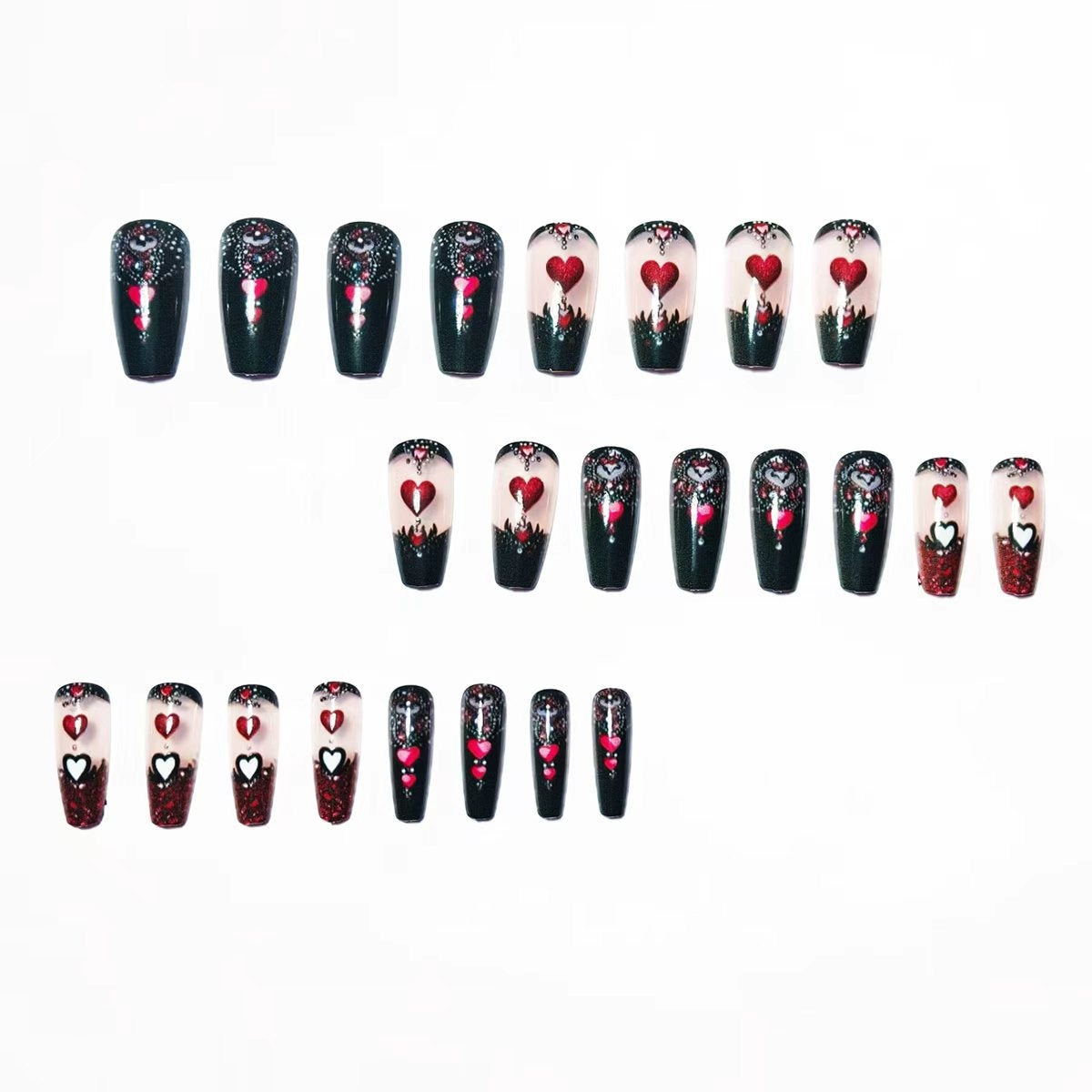 Romantic Heart-Inspired Nail Art Set Acalora