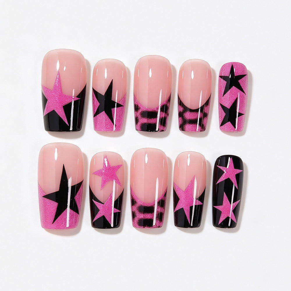 Artistic Star Pattern Press-On Nails Acalora