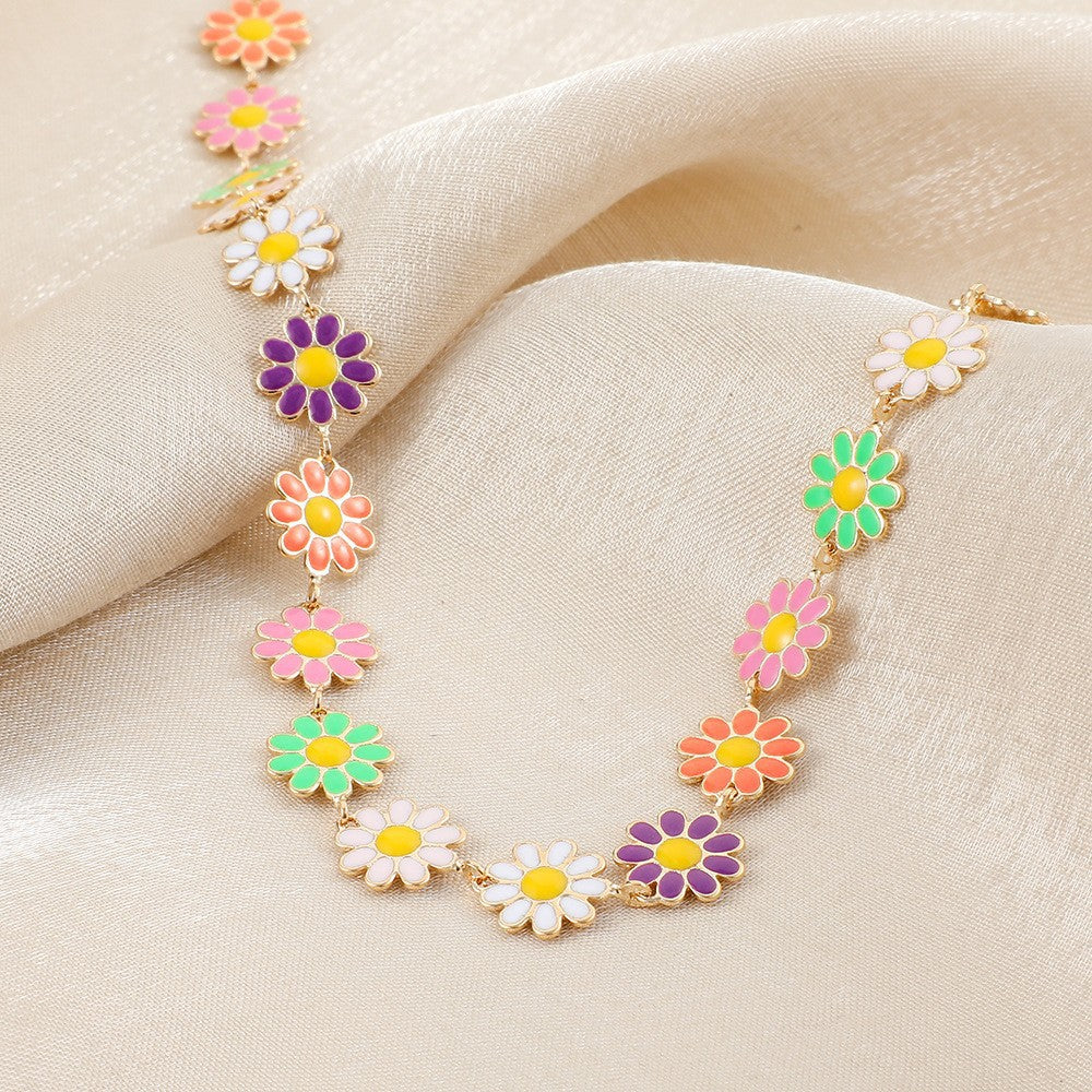 Floral Statement Chain Necklace Acalora
