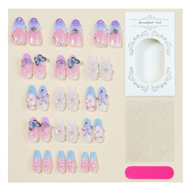 Premium Floral Design Press-On Nail Set Acalora
