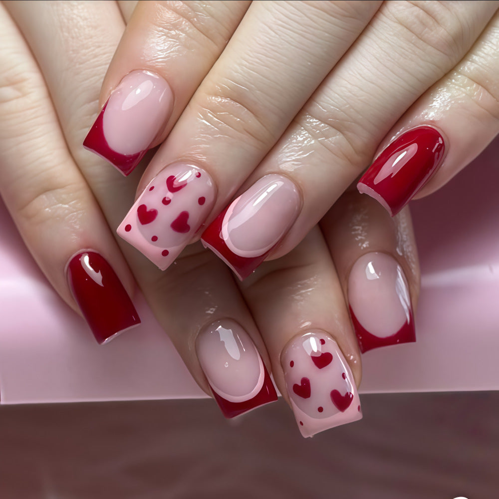 Artistic Heart Motif Art Nails Acalora